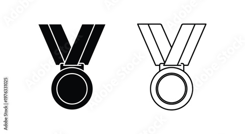 Two medal icons one black and one white presented as a distinct silhouette