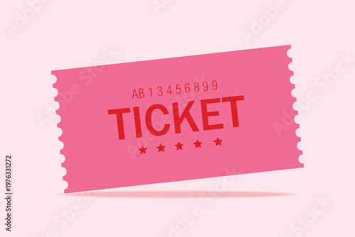 Admit ticket mockup. Retro style and vintage colors template Ticket. For cinema, sale coupon, circus, theater, festival. Minimalist coupon. Isolated background