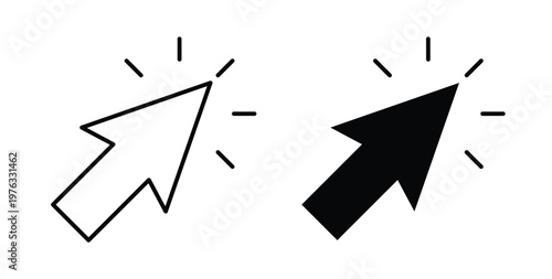 Mouse pointer icon vector illustration logo design in clipart and strokes