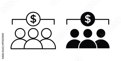 Mutual funds icon vector illustration logo design in clipart and strokes