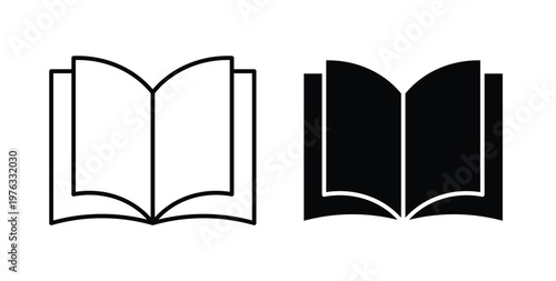 open book icon vector illustration logo design in clipart and strokes