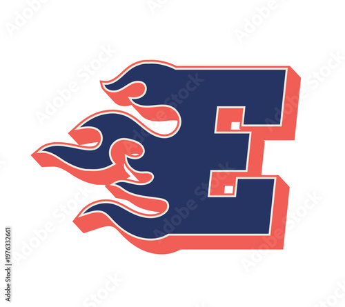 Flame Letter E Logo Vector Bold Alphabet Fire Design
