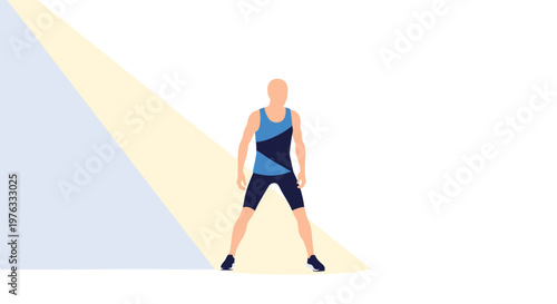 Fitness, athletic, sport, vector illustration, man exercising outdoors