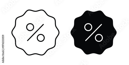 Percentage icon vector illustration logo design in clipart and strokes