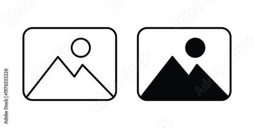 Picture icon vector illustration logo design in clipart and strokes