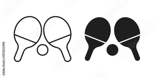 Ping pong icon vector illustration logo design in clipart and strokes