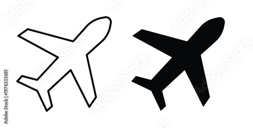 Plane icon vector illustration logo design in clipart and strokes
