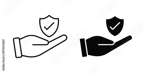 Policyholder icon vector illustration logo design in clipart and strokes