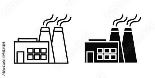 Pollution icon vector illustration logo design in clipart and strokes