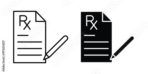 Prescription icon vector illustration logo design in clipart and strokes