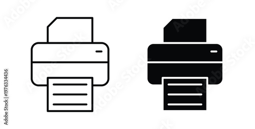 Print icon vector illustration logo design in clipart and strokes