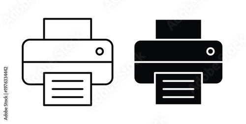 Printer icon vector illustration logo design in clipart and strokes