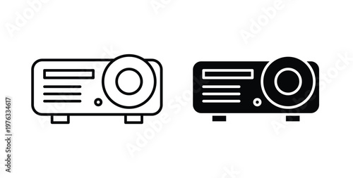 Projector icon vector illustration logo design in clipart and strokes
