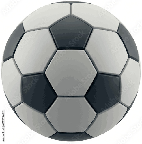 Classic black and white soccer ball, a traditional sports equipment for professional games, youth leagues, and recreational play, symbolizing competition and athleticism