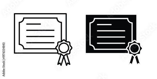 Qualification icon vector illustration logo design in clipart and strokes