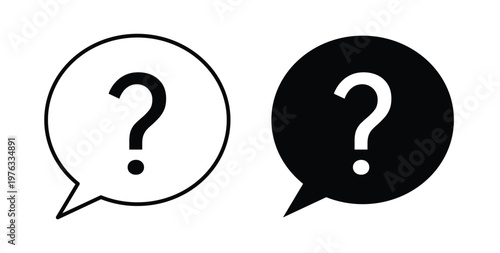 Question mark icon vector illustration logo design in clipart and strokes