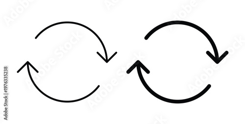 Refresh icon vector illustration logo design in clipart and strokes