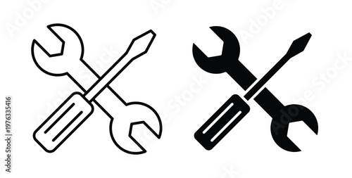 Repair tools icon vector illustration logo design in clipart and strokes