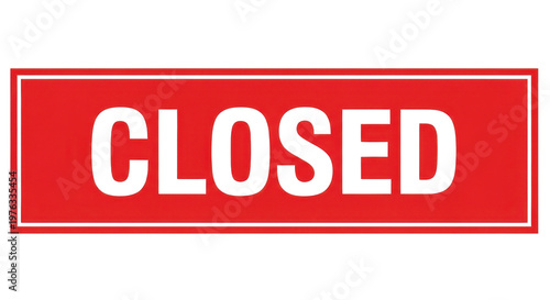 Closed sign on transparent background