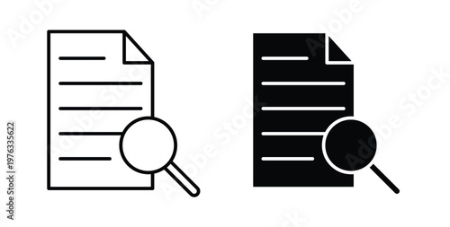 Research icon vector illustration logo design in clipart and strokes