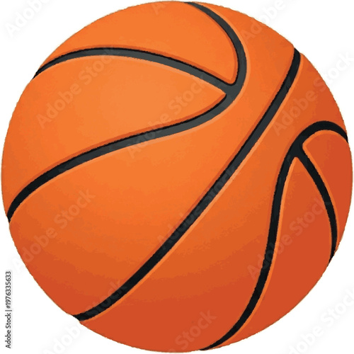 A vibrant, realistic close-up of a classic orange basketball with black seams, perfect for sports and game-related content