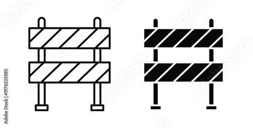 Roadblock icon vector illustration logo design in clipart and strokes