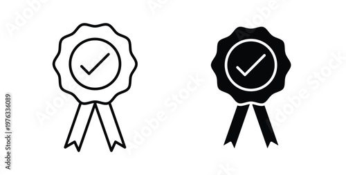 Rosette icon vector illustration logo design in clipart and strokes