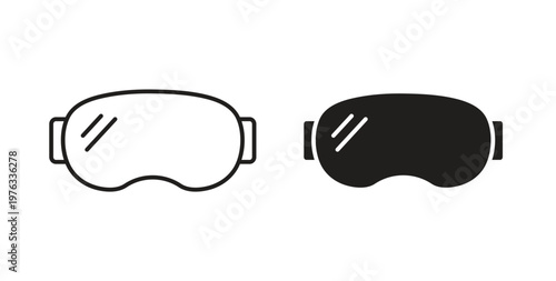 Safety goggles icon vector illustration logo design in clipart and strokes