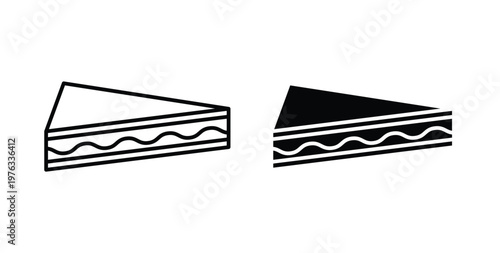 Sandwich icon vector illustration logo design in clipart and strokes