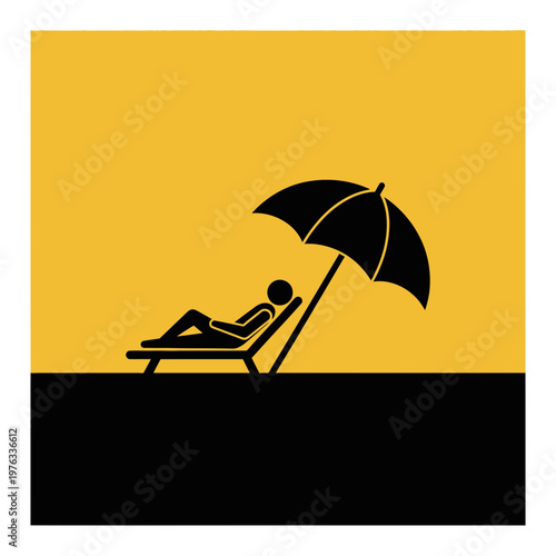 Person Relaxing on Beach Chair Outdoors.