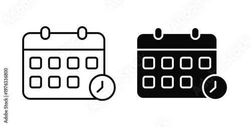 Schedule icon vector illustration logo design in clipart and strokes