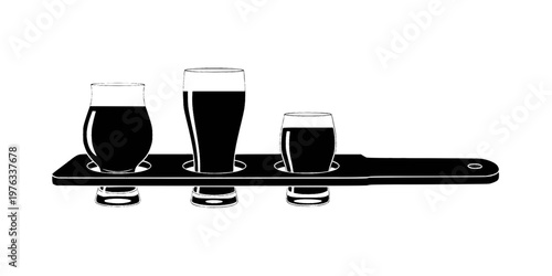 Beer Flight Tasting Paddle Brewery Silhouette