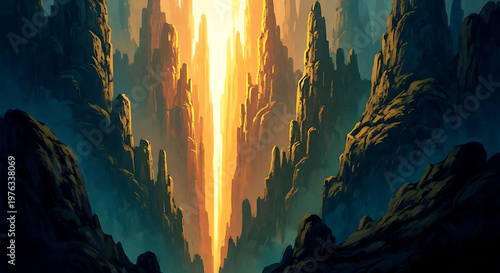 Abstract waterfall of light a vibrant cascade of colors and energy in nature's embrace