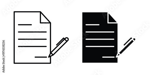 Signed contract icon vector illustration logo design in clipart and strokes