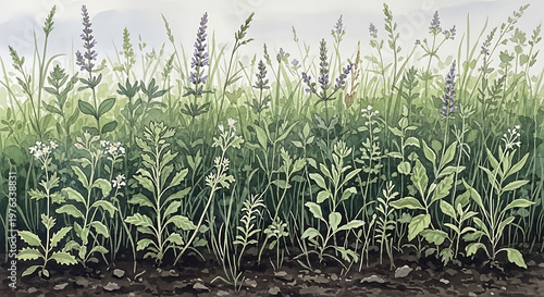 Lush field of wildflowers a vibrant display of nature's beauty in a meadow setting