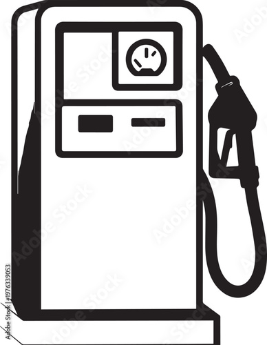 Black And White Fuel Pump With Nozzle Hose And Gauge