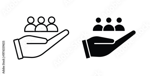 Teamwork icon vector illustration logo design in clipart and strokes