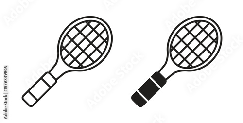Tennis icon vector illustration logo design in clipart and strokes