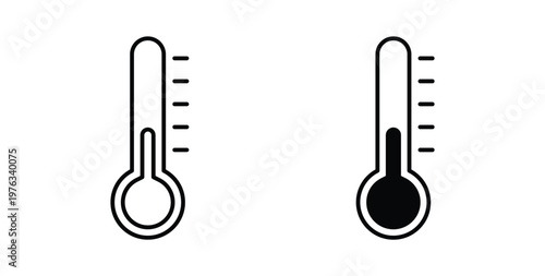 Thermometer icon vector illustration logo design in clipart and strokes