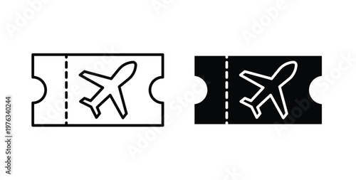 Ticket icon vector illustration logo design in clipart and strokes
