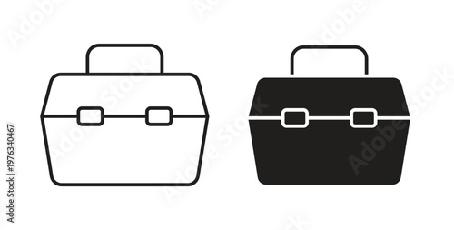 Toolbox icon vector illustration logo design in clipart and strokes