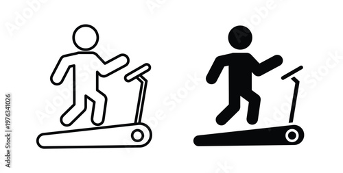 Treadmill icon vector illustration logo design in clipart and strokes