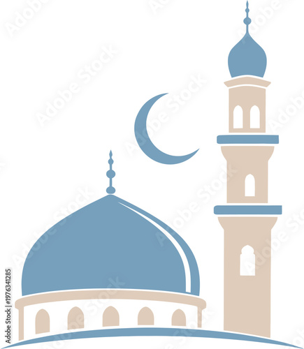 Dramatic sunbeams falling on a prayer rug inside a mosque