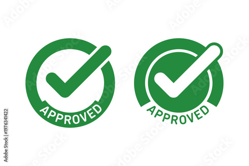 A vector graphic illustration of two green approved checkmark icons on a white background