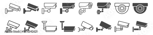 Camera surveillance security monitoring technology icon on transparent background