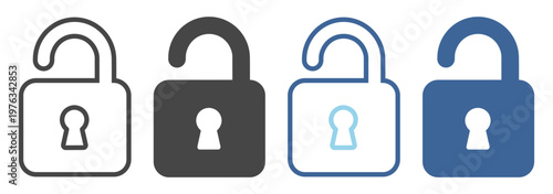 Lock security icon access authentication office technology unlock privacy open