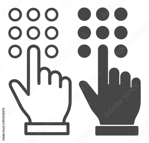 Hand Press Password Keypad Security Icon on transparent background
