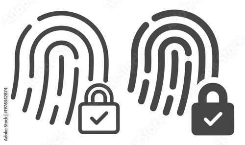 Fingerprint security icon authentication access technology lock biometric privacy identification