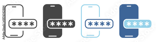 Password security icon authentication login access technology data screen lock