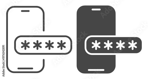 Password security privacy phone login icon on transparent background
